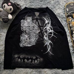 Dark Gothic Graphic Long Sleeve Tee